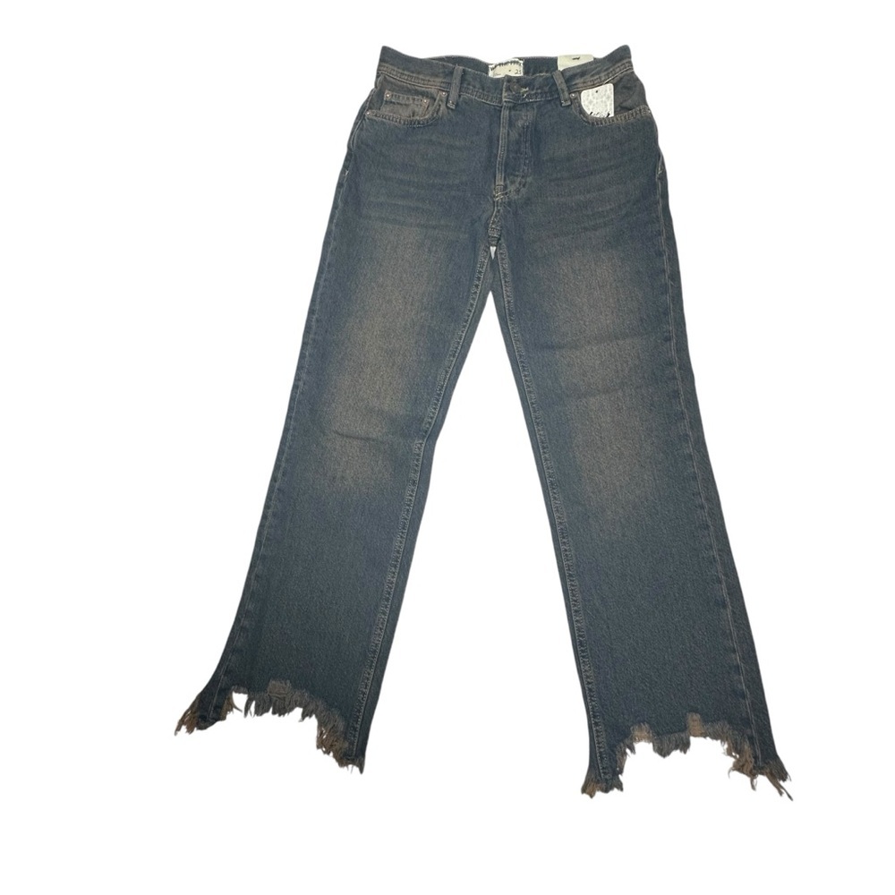 NWT FP We The Free Maggie MidRise Crop Straight Jeans in Back Alley Blue 25 - Picture 3 of 16